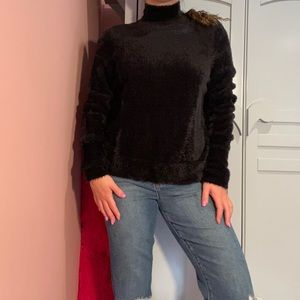 Nordstrom (Leith) Super Soft/Fuzzy Black Sweater